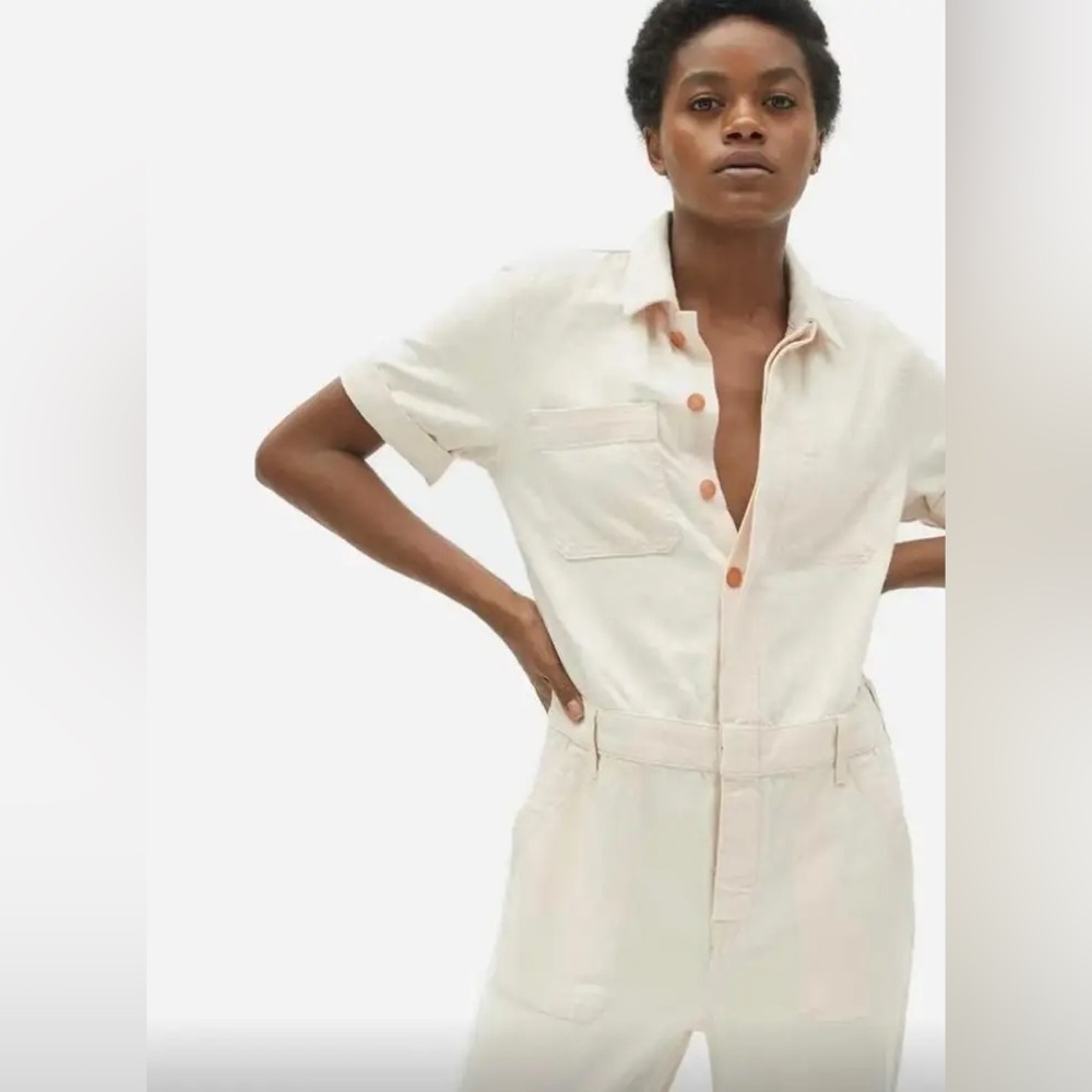 Everlane short sleeve denim jumpsuit size 10